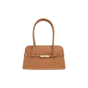 Furla GOCCIA Leather One Shoulder Handbag Medium Size Women's Brown