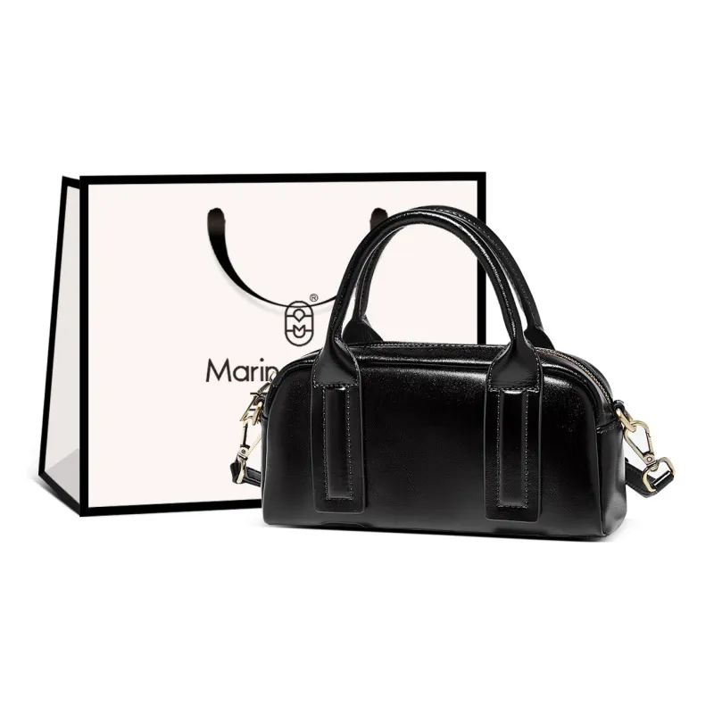 Marino Orlandi Cow Leather With Synthetic Leather Boston Bag, One Shoulder Handbag Small Size Women's Multicolor-0