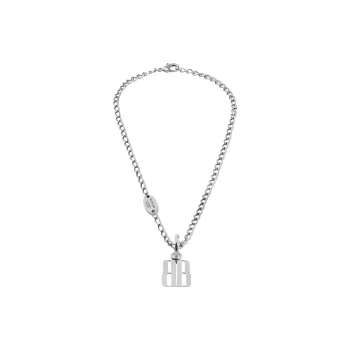 Balenciaga Brass Zinc Alloy Necklaces Men's Silver