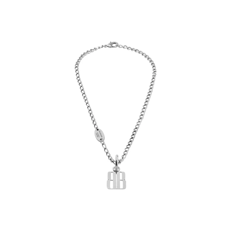 Balenciaga Brass Zinc Alloy Necklaces Men's Silver-0