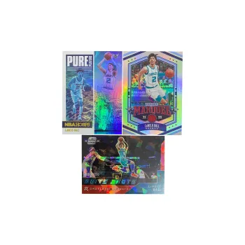 PANINI 2021 22 Hornets LaMelo Ball Triple TKA Silver Fold Ice Fold Sports Cards 3 Pcs