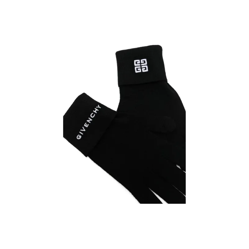 Givenchy Wool Knit Gloves Men's Black-1