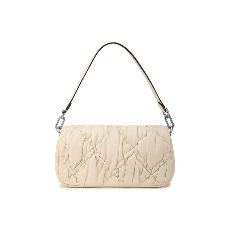 TORY BURCH Kira Nappa Leather Handbag, Shoulder Bag Trumpets Women's Light Cream White-2