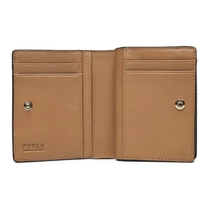 Furla Grain Leather Wallet Women's Beige-2