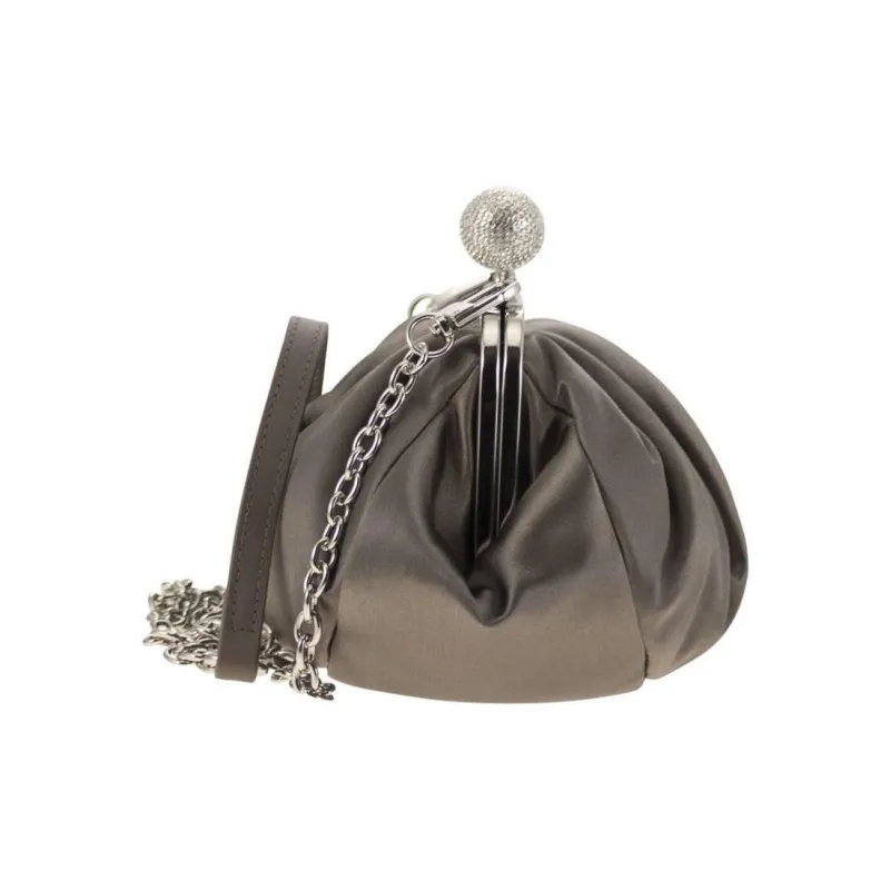 WEEKEND MaxMara Cotton Shoulder Bag, Crossbody Bag, Handbag Women's Gray-2