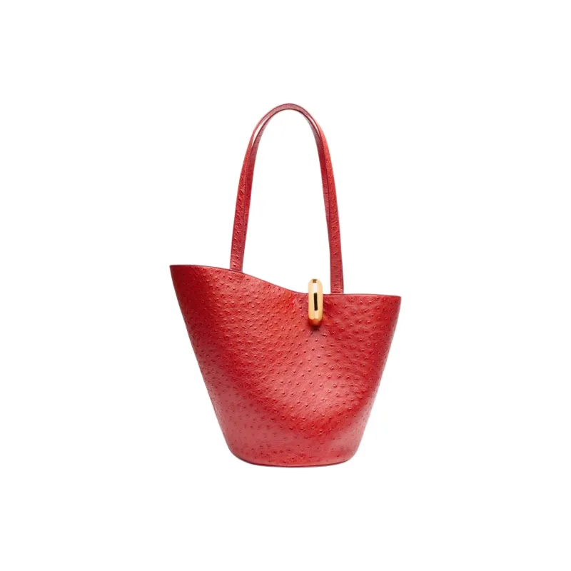 Jacquemus Calfskin Bucket Bags Shoulder Bags Medium Size Women's Red-2