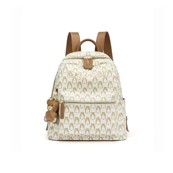RED DRAGONFLY PVC Backpack Unisex Beige/Coffee
