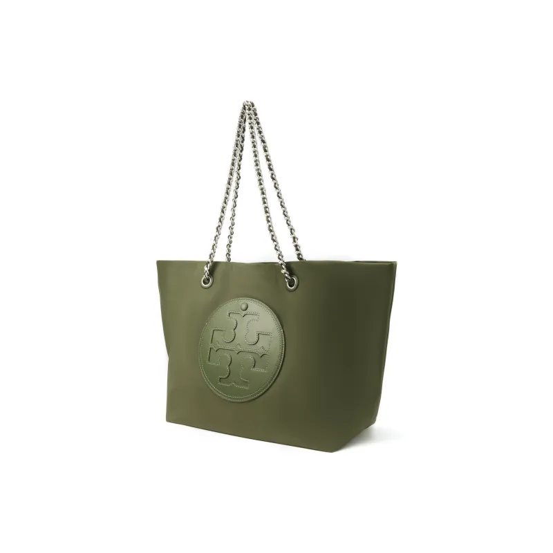 TORY BURCH Ella Recycled Nylon Tote Bag, Shopping Bag, Handbag Women's Olive Green-1
