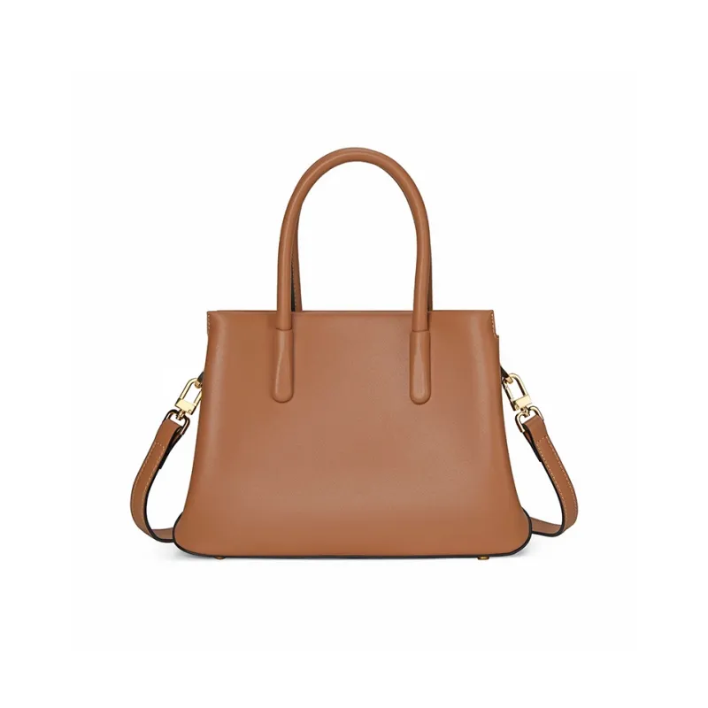 PIERRE CARDIN Cow Leather One Shoulder Handbag Women's Ecru/Brown-7