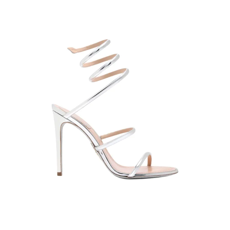 RENE CAOVILLA Cleo One Strap Sandals 10.5cm Women's Silver-1