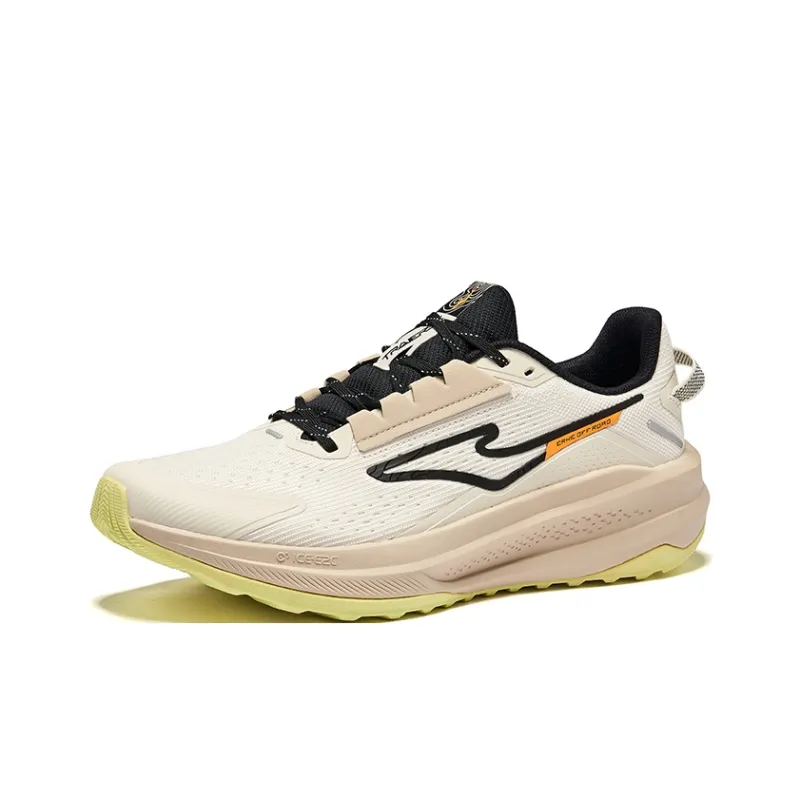 Erke Cushioned Slip-Resistant Abrasion-Resistant Low-Top Casual Running Shoes Men's Beige Black-2