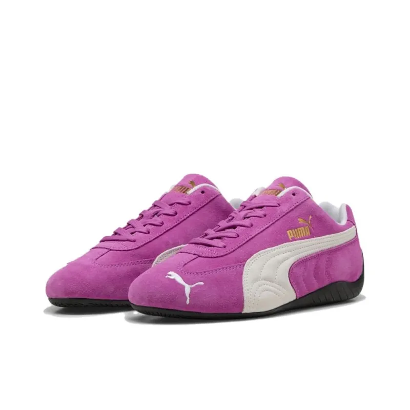 PUMA Speedcat Anti-Slip Wear-Resistant Low-Top Casual Shoes Unisex Purple Beige-2