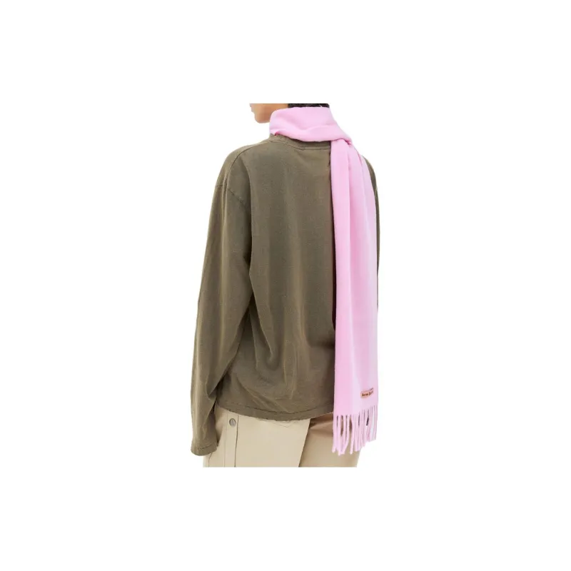 Acne Studios Wool Knit Scarves Unisex Cotton Candy Pink-3