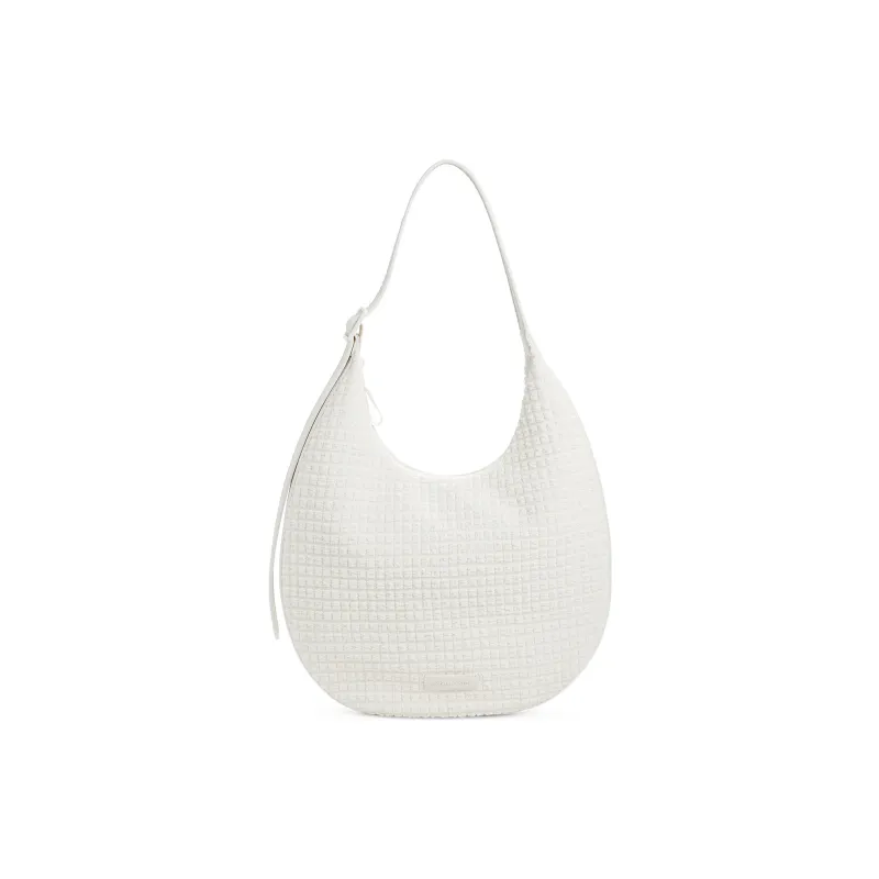 CHARLES&KEITH PU, Textile Mixture Shoulder Bag Tubas Women's Frosted White/Zesty Green-0