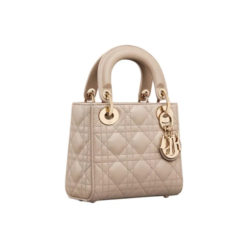DIOR Lady Dior Lambskin Lady Dior Bag, Shoulder Bag, Crossbody Bag, Handbag Mini Women's Warm Taupe-1