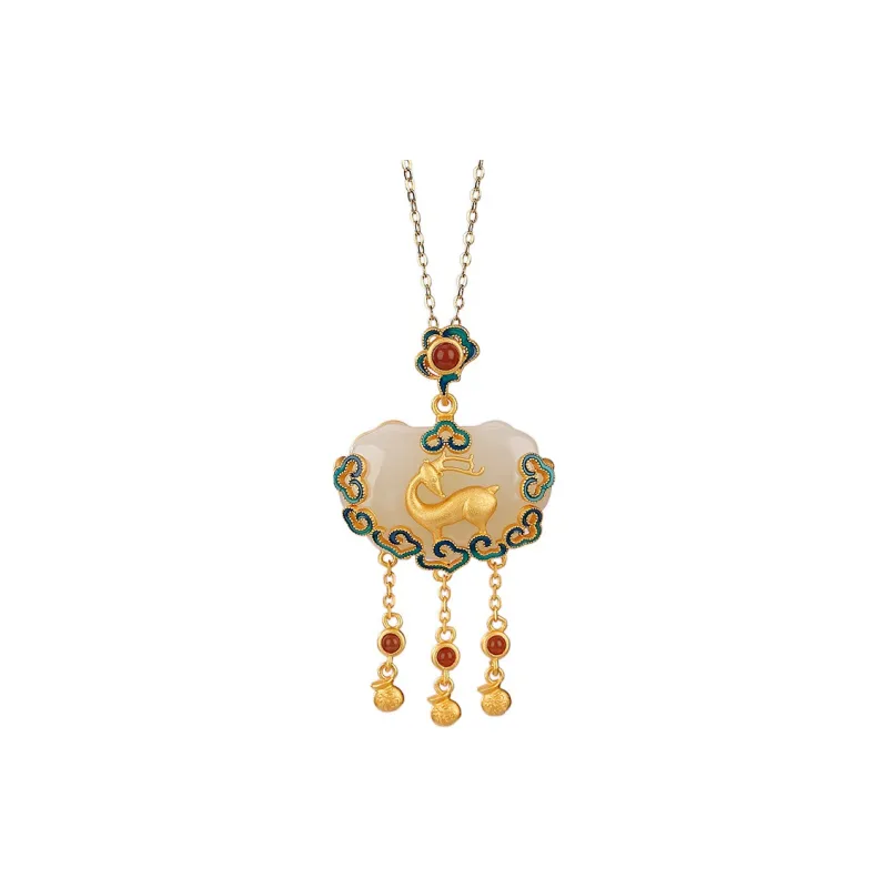 Royal Heaven's Choice Pendant Pale Greenish White Jade Unisex-0