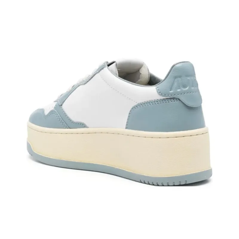 AUTRY Wear-Resistant Height Increasing Low-Top Casual Shoes Women's White Blue-2