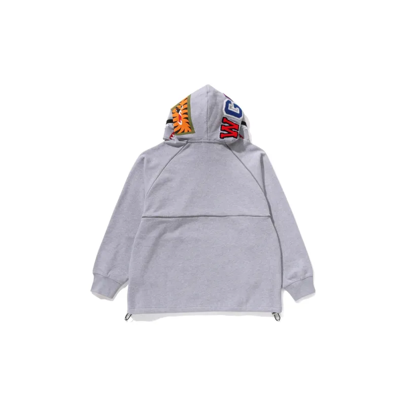 Bape Shark Logo Half Zip Relaxed Fit Pullover Hoodie-5