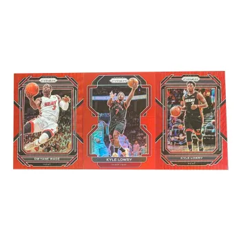 PANINI 2022 23 PANINI Miami Heat PRIZM Wade Red Foil LBJ 299 Edition Sports Cards 3 Pcs
