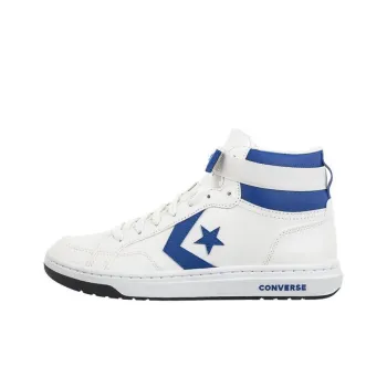 Converse Pro Blaze V2 Anti Slip Wear Resistant High Top Skateboard Shoes Men's White Blue