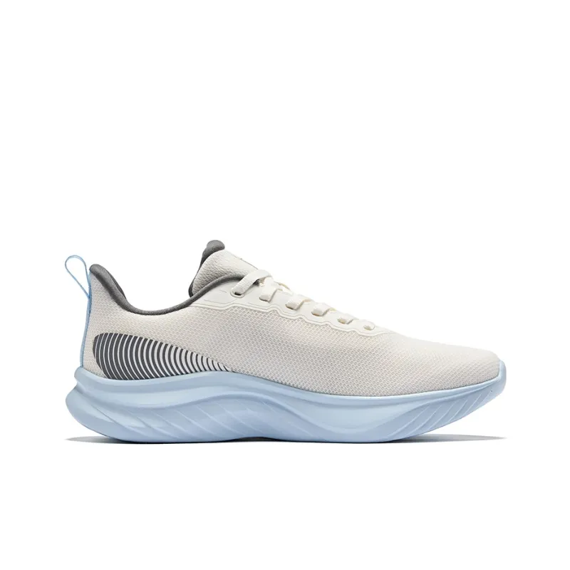 Erke Cushioning Rebound Wear-Resistant Low-Top Casual Running Shoes Men's Microcrystal White Steel Gray-1