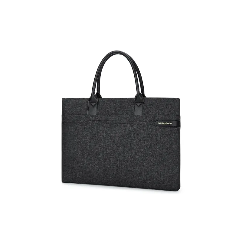 WilliamPOLO Fabric Briefcases Men's Black-3