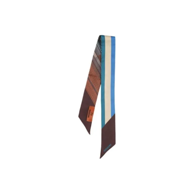 M Missoni Silk Silk Scarves Unisex Brown-0