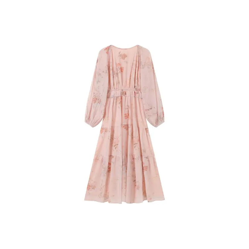 GULIANFEI Long-Sleeved Dresses Women's Pink-1