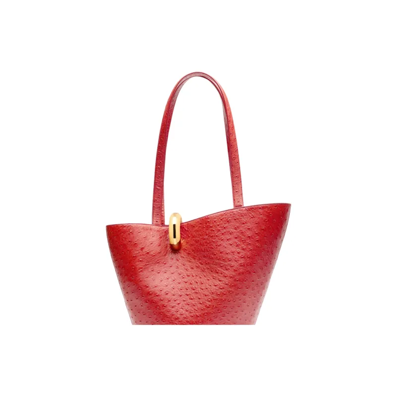 Jacquemus Calfskin Bucket Bags Shoulder Bags Medium Size Women's Red-3