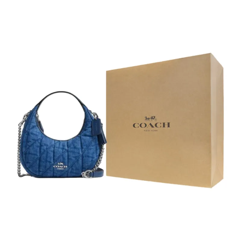 COACH CARMEN Fabric Shoulder Bag Crossbody Bag Handbag Mini Women's Denim Blue-6