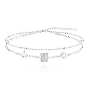NUSQ Sterling Silver Zircon Bracelets Women's