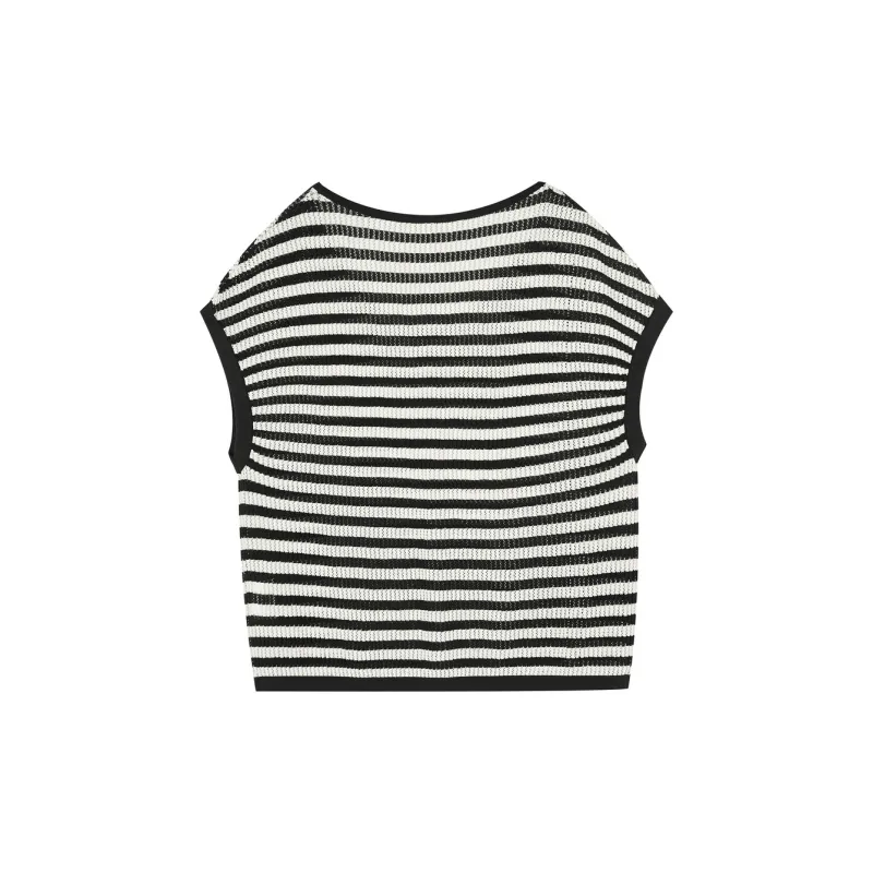 3COLOUR Knitwear Women's Black White Stripes-1
