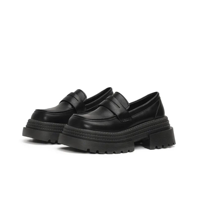 SHUXI Loafers Women's Black Glossy/Black Matte-9