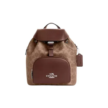COACH Coated Canvas Backpack Trumpets Women's Brown
