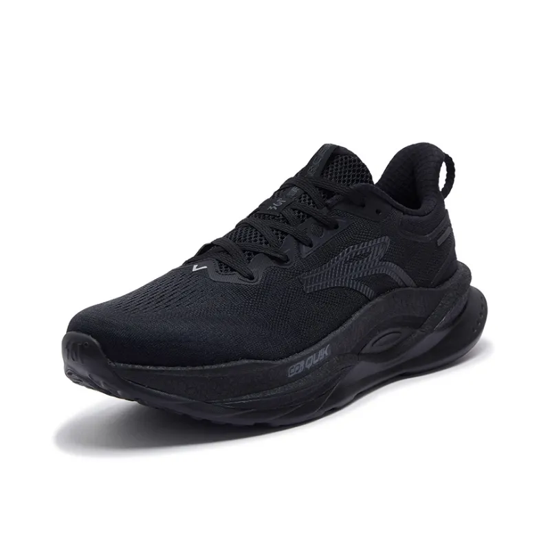 361° Fiery Red 5 Cushioned Slip Resistant Abrasion Resistant Low Top Casual Running Shoes Men's Obsidian Black-1