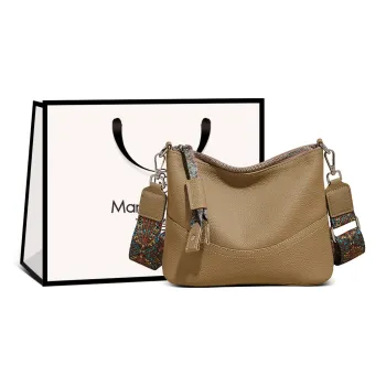 Marino Orlandi Cow Leather Bonded Synthetic Leather Shoulder Bag Bucket Mom Bag Large Size Women's Black/White/Gray