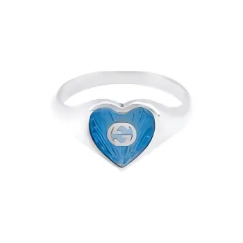 GUCCI Ring With Interlocking G Enamel Heart