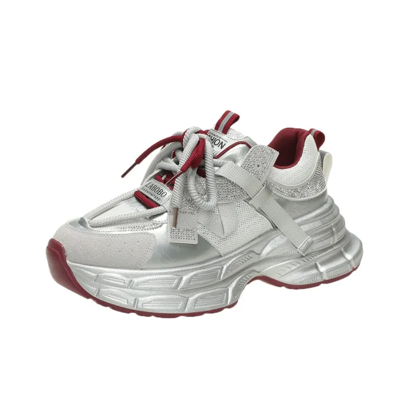 PLAY COBBLER Anti-Slip Wear-Resistant Breathable Height Increasing Low-Top Chunky Sneakers Unisex-3