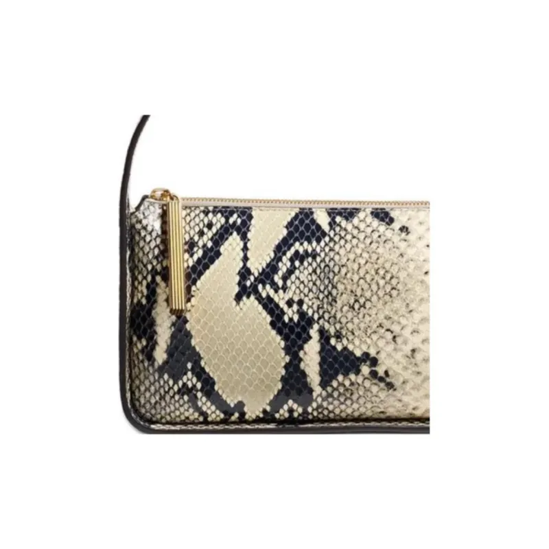 KHAITE Python Embossed Calfskin Shoulder Bag Women's Light Gray-4