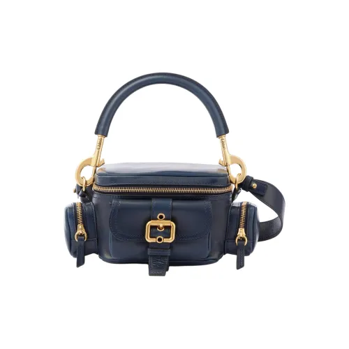 Chloe Leather Shoulder Bag Crossbody Bag Handbag Small Size Women's Blue