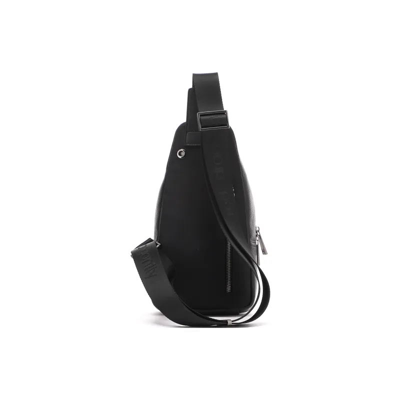 RED DRAGONFLY Cow Leather Sling Bag Men's Black/Royal Blue-3