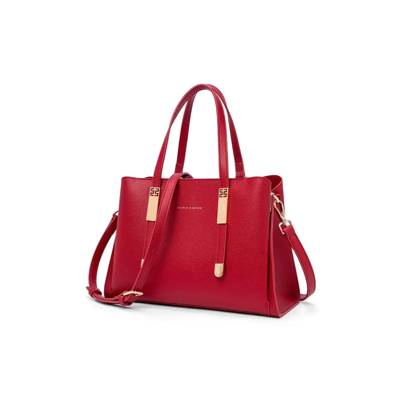 CLEVER& KETCH PU Handbag Regular Women's Red/Black/Blue-1