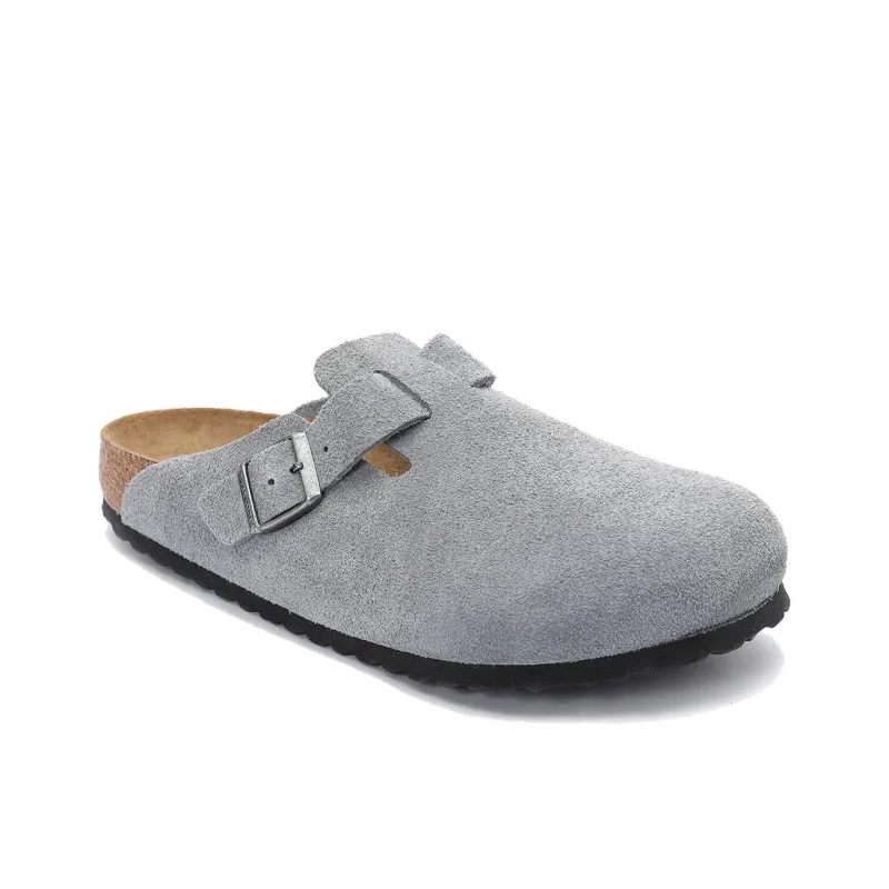 Birkenstock Boston Wrap-toe Slippers Unisex Gray Regular-1