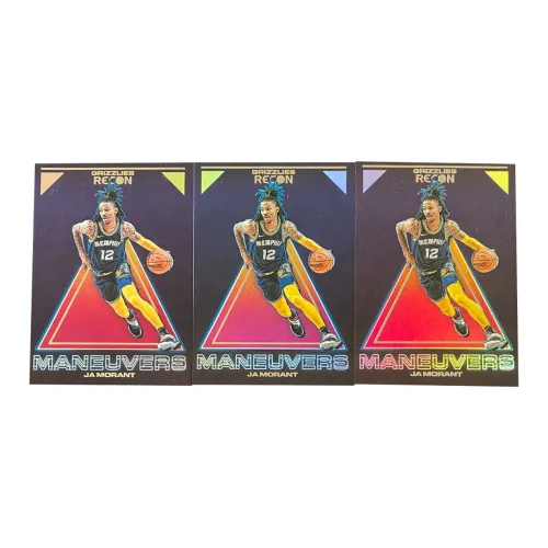 PANINI 2021 22 PANINI Grizzlies Ja Morant RECON Rookie Card Silver Foil 3 Piece Set Sports Cards 3 Pcs