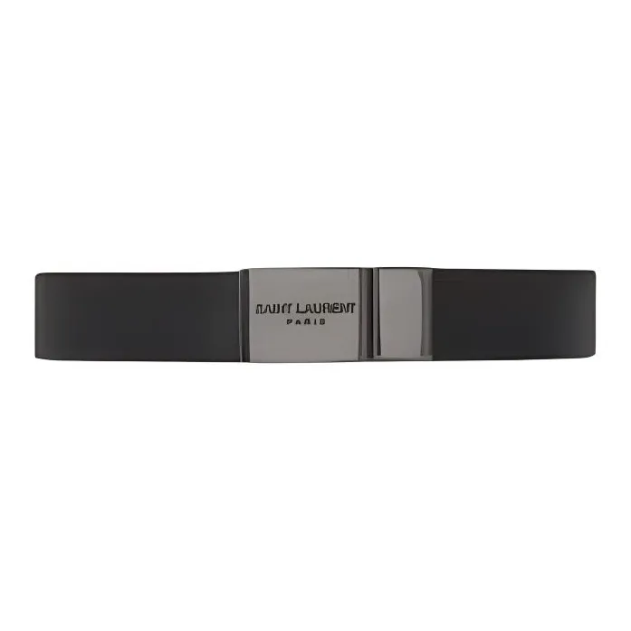 SAINT LAURENT Leather Metal Calfskin Bracelets Men's Black-1