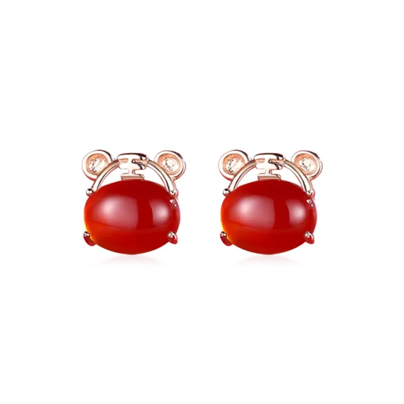 CENTURY&KINDLE Agate Stud Earrings Women's-0