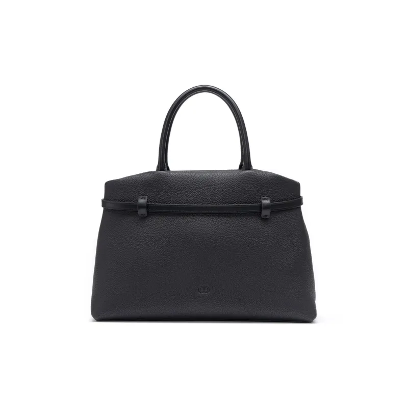 Chrisdien Deny Cow Leather Kelly Bag Handbags Women's Elephant Gray/Black-1