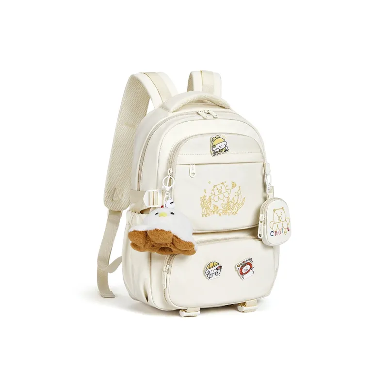 CNOLES Fabric Backpack Women's Pink Cream/Cream White-5
