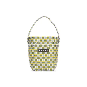 MARNI Logo Patch Checked Shoulder Bag