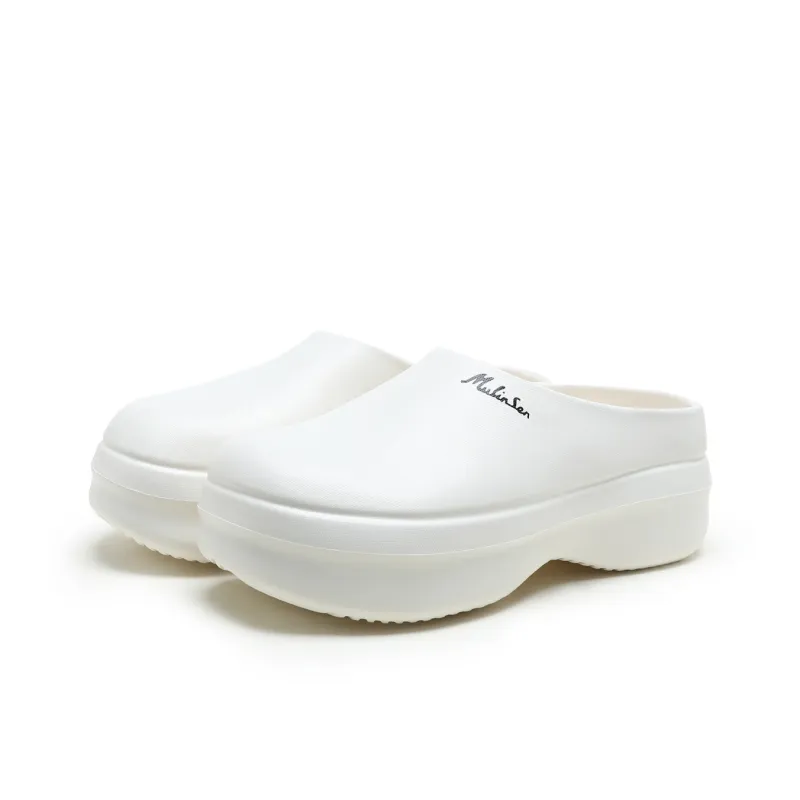 Mulinsen EVA Slip-Resistant Wrap-toe Slippers Unisex White-2